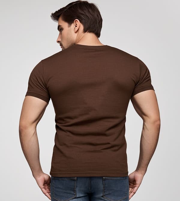 2-pak premium bomulds t-shirts sort og brun - S