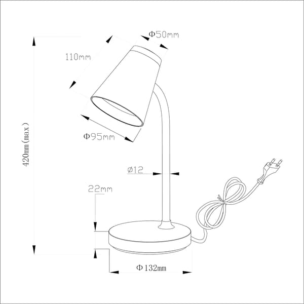 CHICO LED BORDELAMPE SORT MILAGRO ML1443