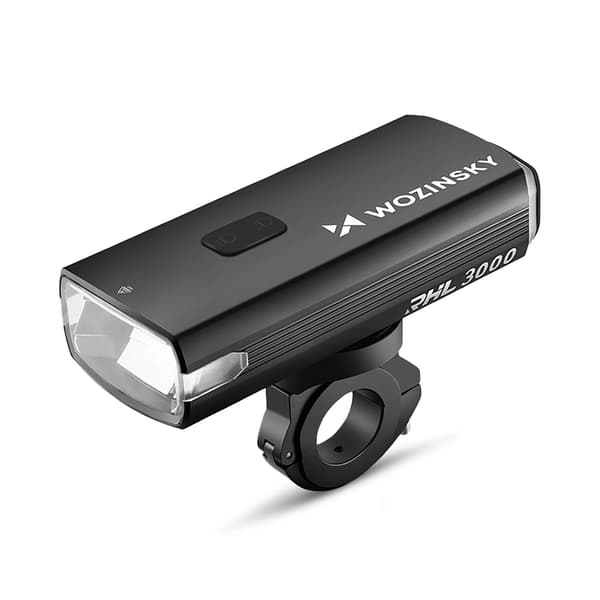 Wozinsky Forlygte til Cykel + USB-C Kabel (3000 lm) - Sort