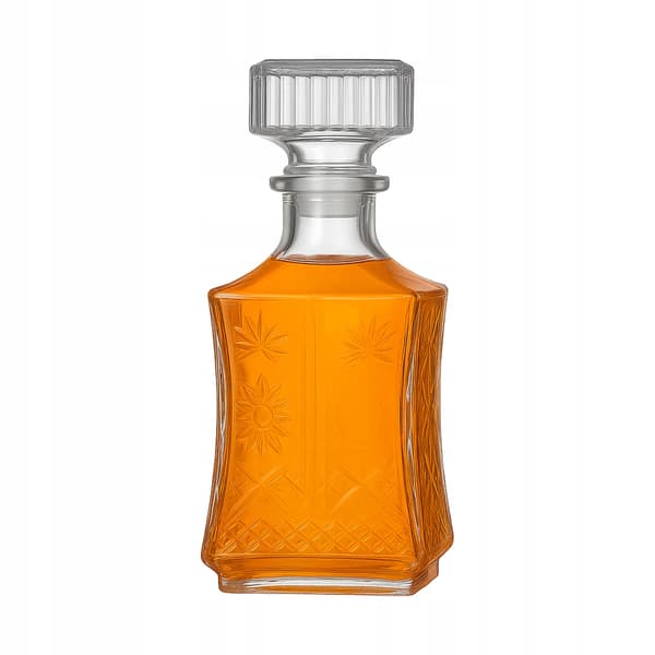 5x Glaskaraff Lily 750ml för likörer, vin, alkohol, presentflaskor