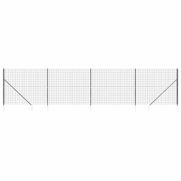 vidaXL nethegn med ankre, antracit, 1,4x10 m