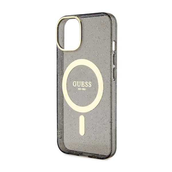 Guess Glitter Gold MagSafe - iPhone 14 Plus-skal (svart)