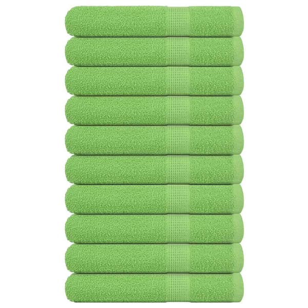 vidaXL Bastuhanddukar, 10 st, gröna, 80x200 cm, 100 % bomull