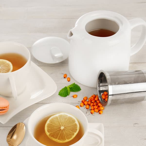 Porcelæns te-kande med infuser 650 ml