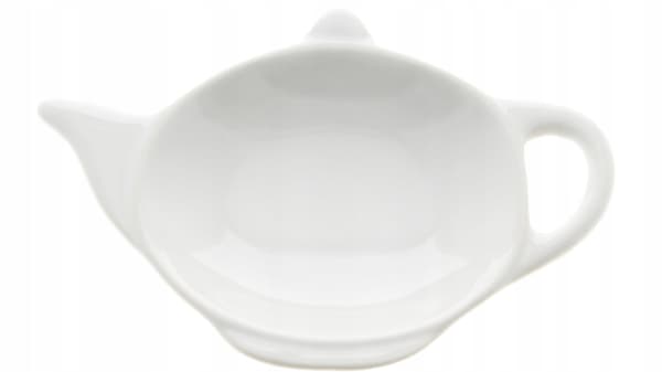 HVID PORCELÆNS UNDERKOP TIL TEBREVE, POSE, SKEE