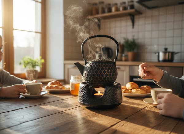 Støbejernskedel 1,2 l te- og urteinfuser + varmer