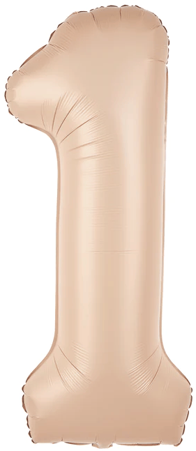 Folieballon nummer 1 karamel 100 cm