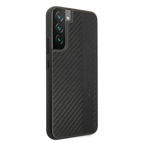 AMG AMHCS22MBLSCA S22+ S906 sort/sort hårdt kabinet Carbon Stripe & Embossed