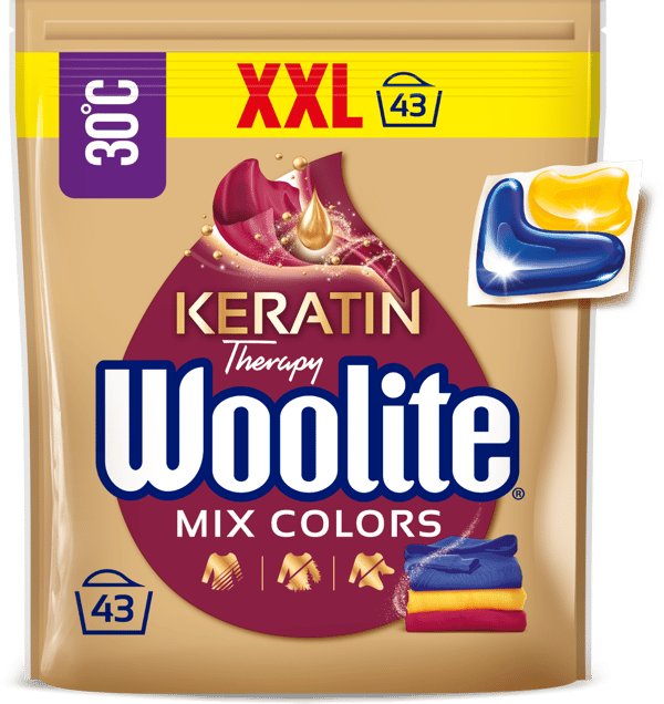 Woolite kapslar för färger med keratin 43 st