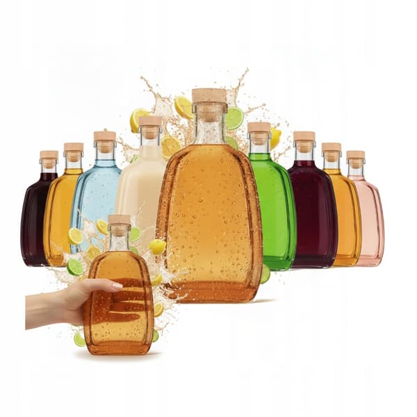 5x Asteria pullo 250ml korkilla viskille, alkoholille, lahjaksi