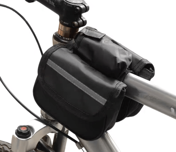 Tvåfackig cykelramväska med reflex