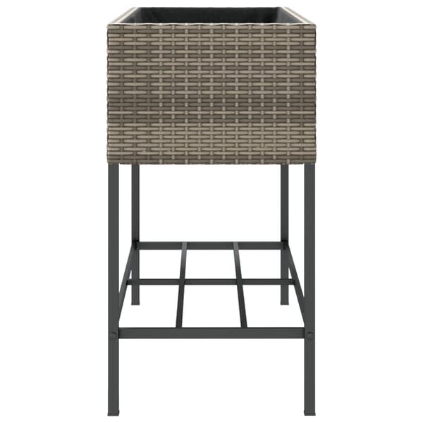 vidaXL Trädgårdskrukor med hyllplan, set om 2, grå, 90x40x75 cm, polyrotting