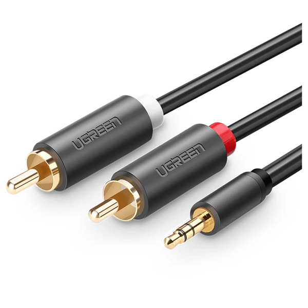 UGREEN AV102 Kabel 2x RCA (Cinch) jack 3,5 mm 2m (sort)