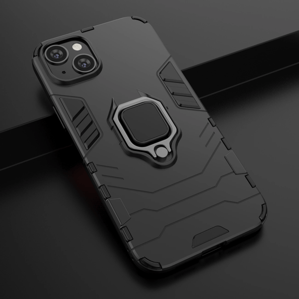 Ring Armor cover til iPhone 14 Pro Max pansret cover magnetisk holder ring sort