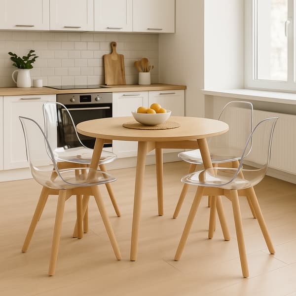 KITO stol transparent / naturlige ben x 2