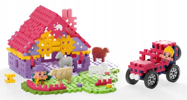 Marioinex WAFFLE mini FARMER-klossar - Charmig ranch, 112 bitar