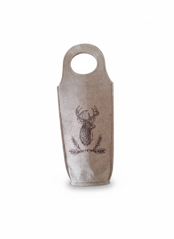 VINPRESENTPÅSE I FILT, LJUSBEIGE, 35×15×8,5 CM FÖR FLASKOR