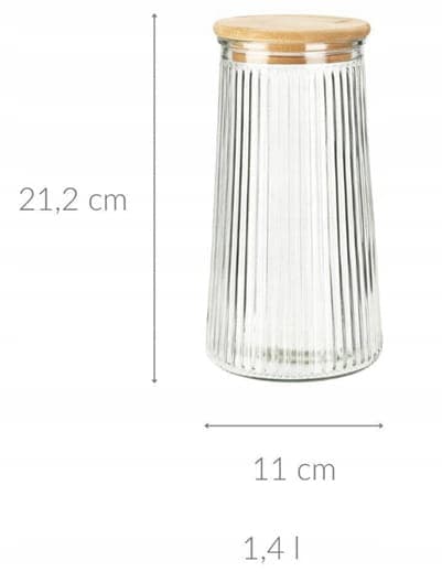 Glasbehållare för förvaring 1,4L med bambulock