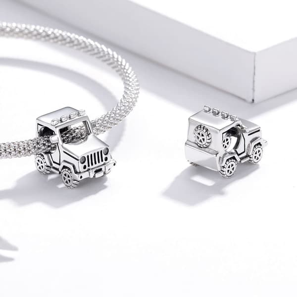 Jeep terrängfordon silver berlockpärlor