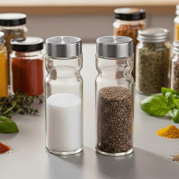 Salt- och pepparkar i glas 170 ml 2 st