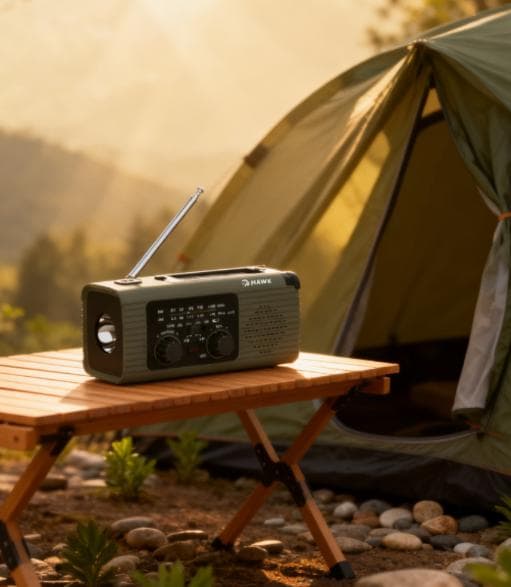 HAWK Expedition R10 HWRDI410GN Solcelleradio Dynamo Krank Grøn og Sort