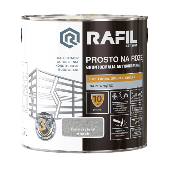 RAFIL ROSTFÄRG RAKT SILVERGRÅ HAMMARE 2,5L