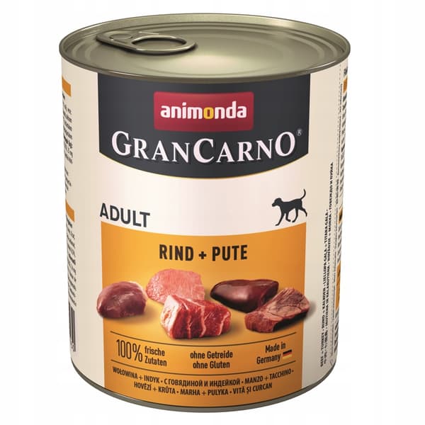 Animonda GranCarno vådfoder til voksne hunde med kalkun 12x800g