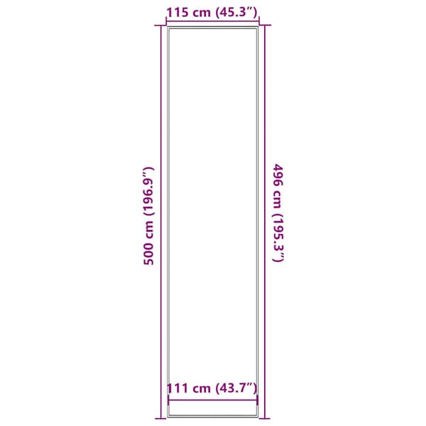 vidaXL Ovimatto musta 115x500 cm