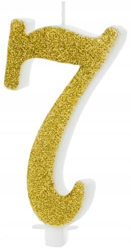 Fødselsdagslys nummer 7, guld, 10 cm, 1 stk.