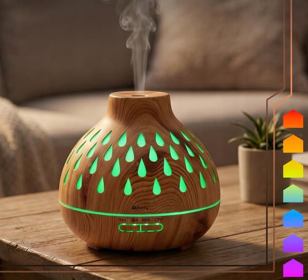 AROMATERAPI-DIFFUSER LUFTFUGTER 400ML LED AROMATERAPI-TIMER FJERNBETJENING