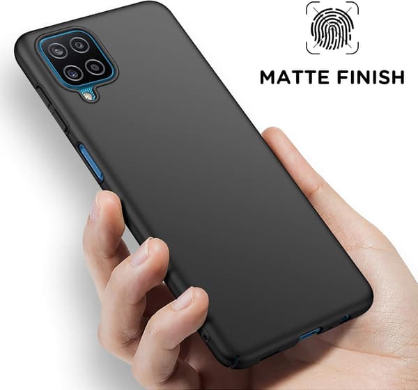 ETUI TIL SAMSUNG GALAXY A12 5G SORT MAT HÅRDT