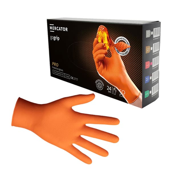 Mercator Gogrip XL orange nitrilhandskar 50 st