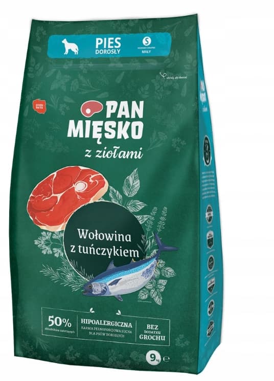Tørfoder til hunde Pan Meat Oksekød med tun S 9 kg