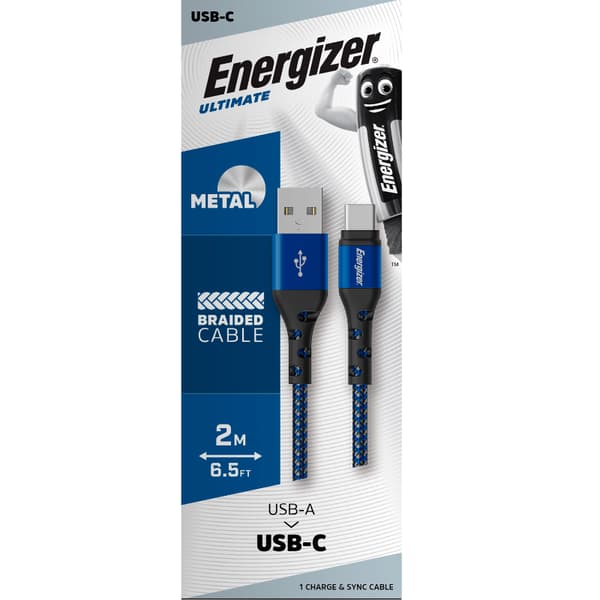 Energizer Ultimate - USB-A till USB-C anslutningskabel 2m (Blå)