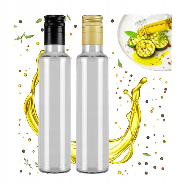 10x Dorica glasflaskor 250ml klarglasflaska för olja och vinäger