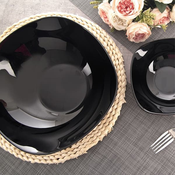 Sort glas salatskål LUNA 25 cm, 2 l