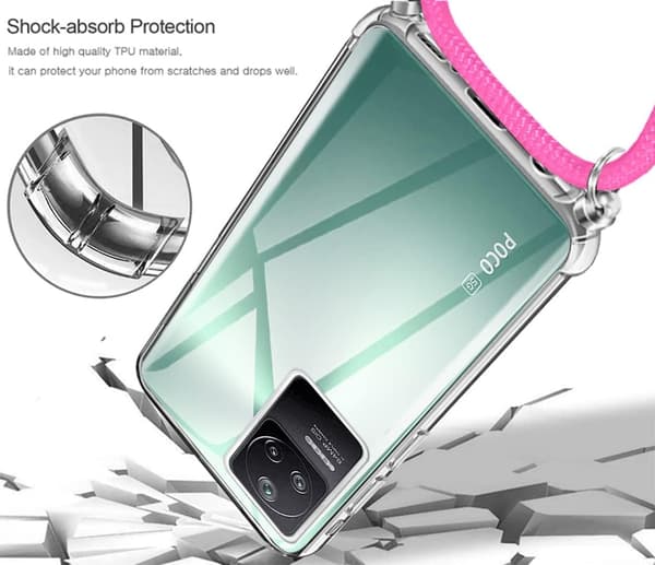 XIAOMI POCO F4 TELEFONCULAR MED LYSERØD STRØM
