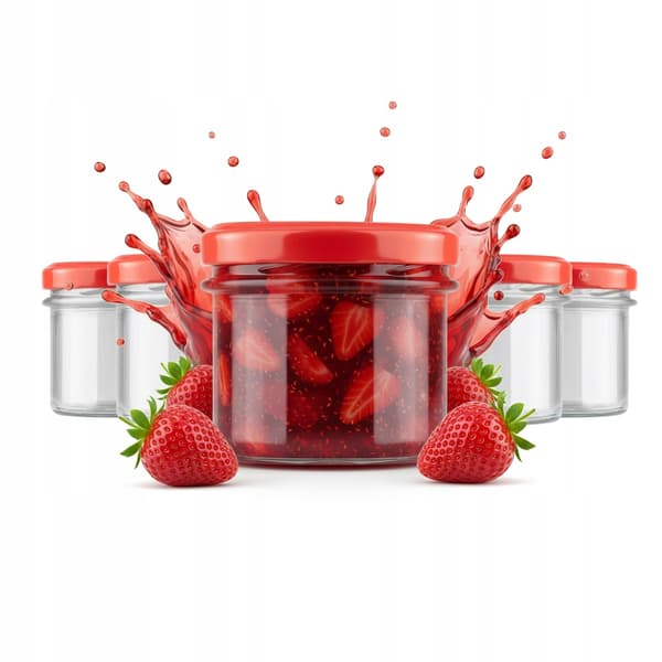 5x LIGE GLAS 140ML MADBEHOLDER HONNING SYLTE FLØDE GLAS