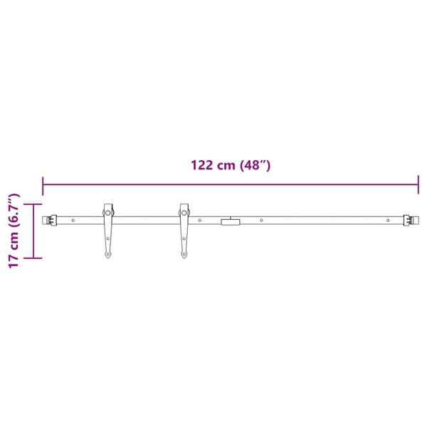 vidaXL Monteringssystem för skjutdörrsskåp, 122 cm
