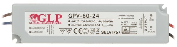 Switchande verkkotoimistolaite 24V/2.5A/GPV