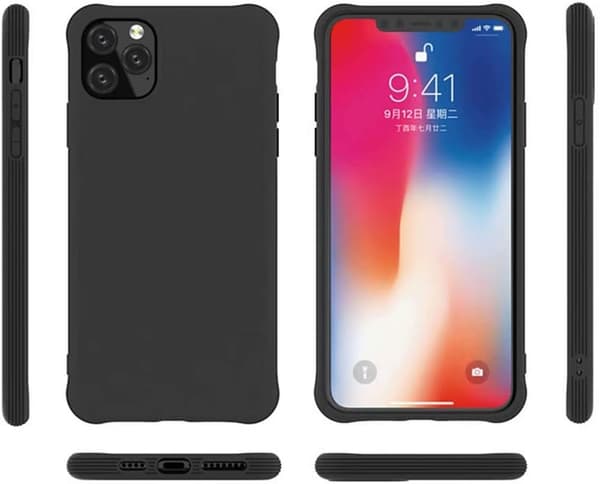 APPLE IPHONE 11 PRO SKAL MED SOLID SILIKON SVART BAKSIDA A2160