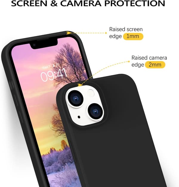 ETUI TIL APPLE IPHONE 14 SILIKONE SORT STÆRK A2882 A2649 A2881
