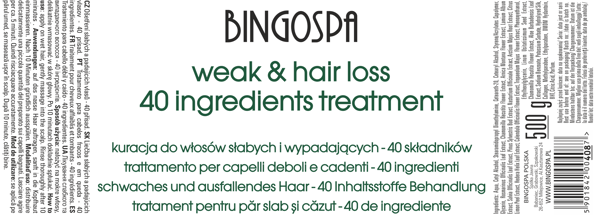 BINGOSPA Hårkur 40 aktive ingredienser 500 g