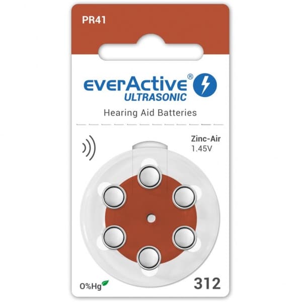 312 6BL EVERACTIVE HØREAPPARATBATTERIER