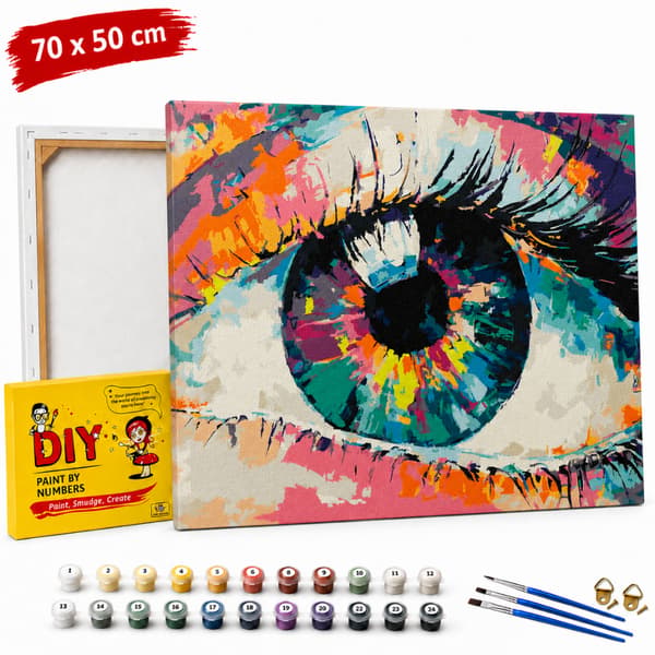 Måla efter siffror-tavel med ram Regnbågsutsikt 70x50 cm