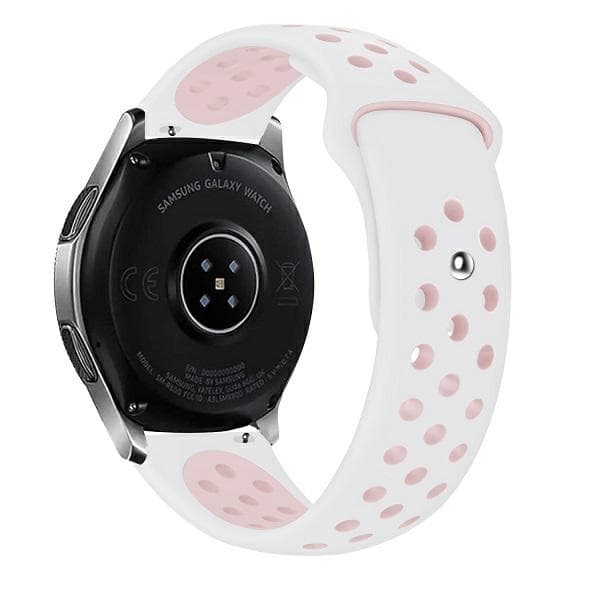 Beline Klockarmband 20mm Sport Silikon Vit/Rosa Ask