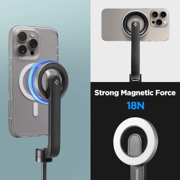 SPIGEN S580W MAGSAFE BLUETOOTH-SELFIE-KEPPU PITKÄ JALUSTA MUSTA