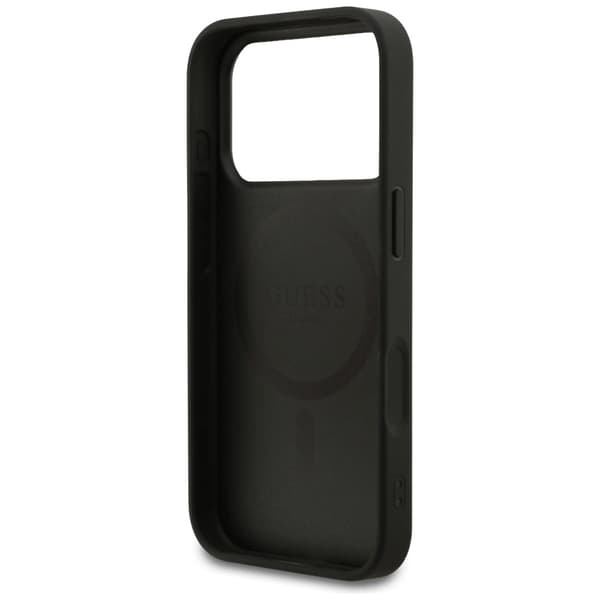 Guess 4G Ring Classic Logo MagSafe -kotelo iPhone 17 Prolle - musta