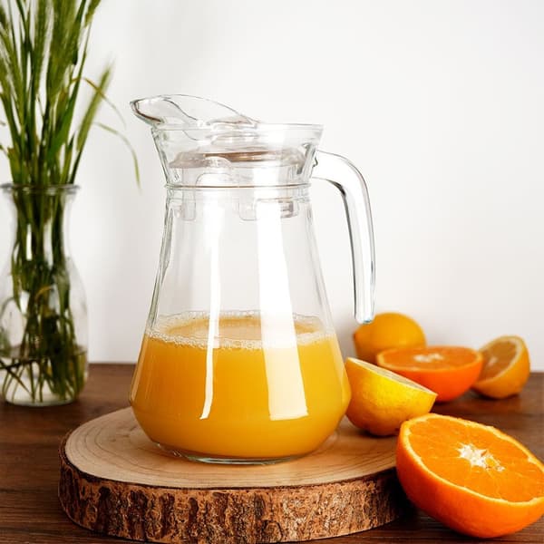 Lasinen kannu kannella 1,4 l