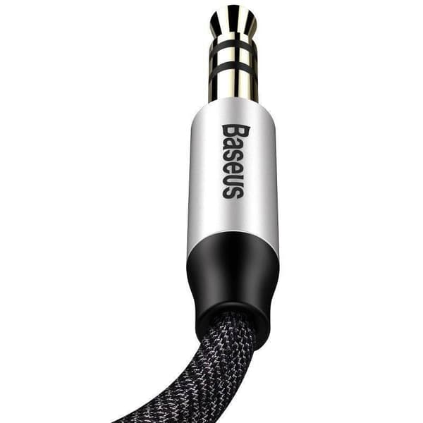 Baseus Yiven 3,5 mm AUX mini-jack lydkabel 1 m (sort og sølv)